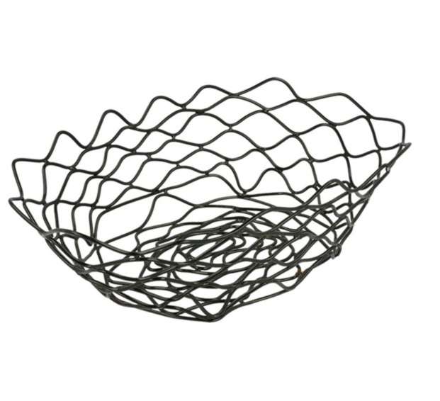 Image de CORBEILLE BASKET OVALE 24x15,2x7 CM NOIR ACIER