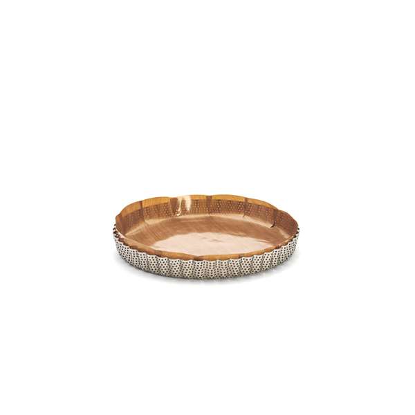 Image de MOULE A TARTE Ø24CM PERFORE INOX + 2 FEUILLES DE CUISSON