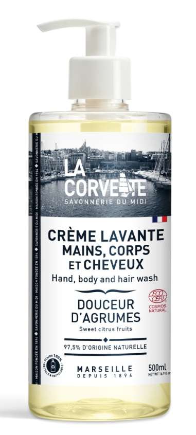 Image de CREME LAVANTE 3 EN 1 PARFUMEE LA CORVETTE ECOCERT
