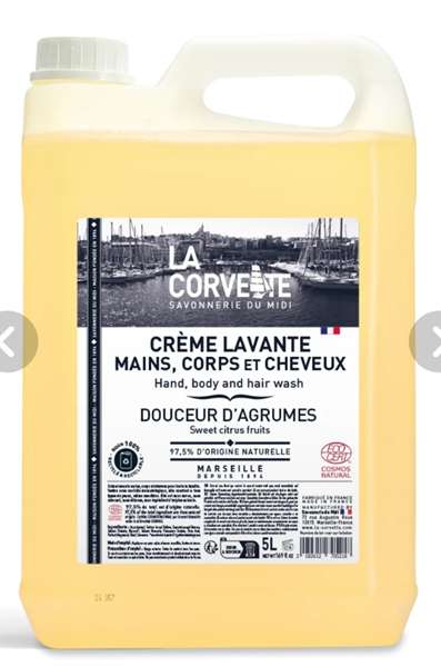 Image de CREME LAVANTE 3 EN 1 PARFUMEE LA CORVETTE ECOCERT