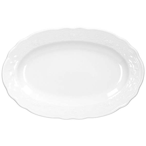 Image de ASSIETTE OVALE PORCELAINE 35CM LIGNE FLEUR