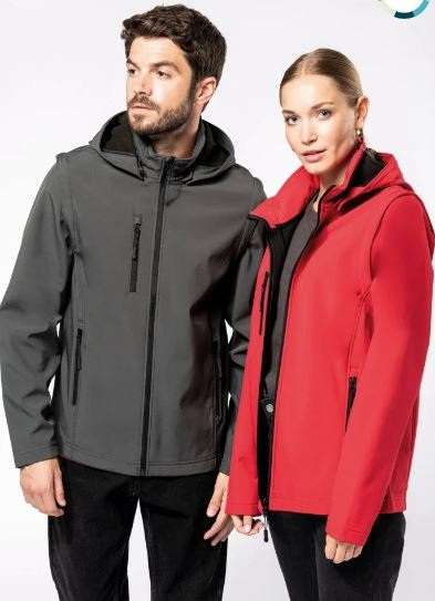 Image de BLOUSON 3 COUCHES CAPUCHE/MANCHES AMOVIBLES NOIR T.XXL