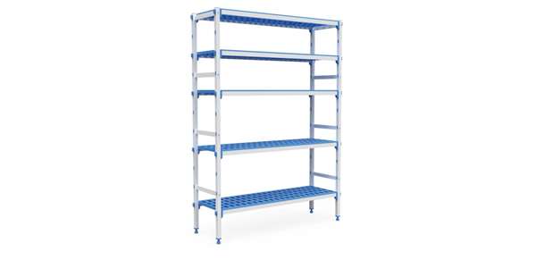 Image de ETAGERE KIT COMPLET 5 NIVEAUX PROF. 555MM LARG. 935MM