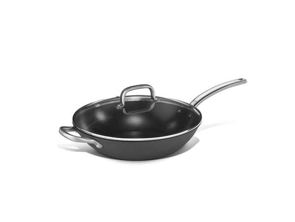 Image de WOK Ø32CM ANTIADHESIF STEEL PRO INDUCTION + COUVERCLE