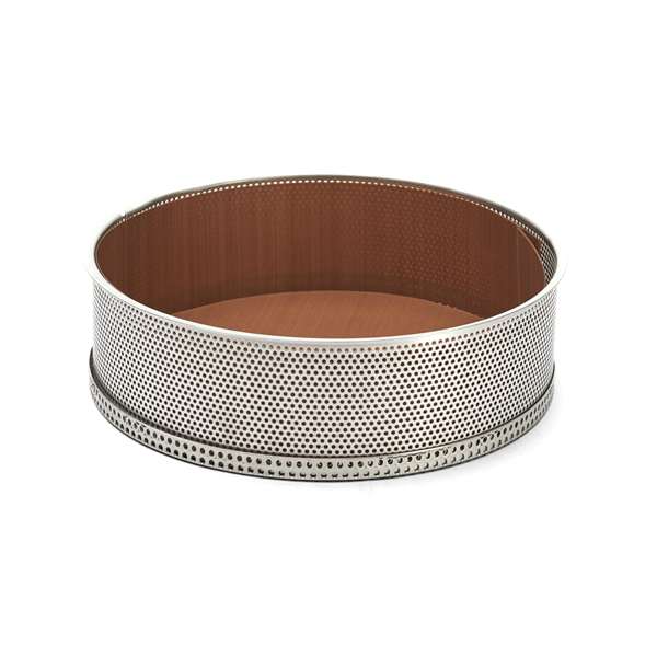 Image de MOULE A MANQUE INOX PERFORE 24CM + 2 FEUILLES