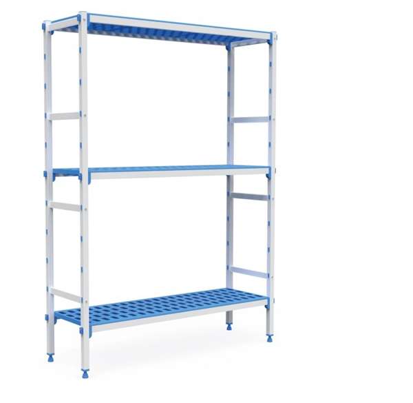 Image de ETAGERE KIT COMPLET 3 NIVEAUX PROF. 555MM LARG. 1480MM