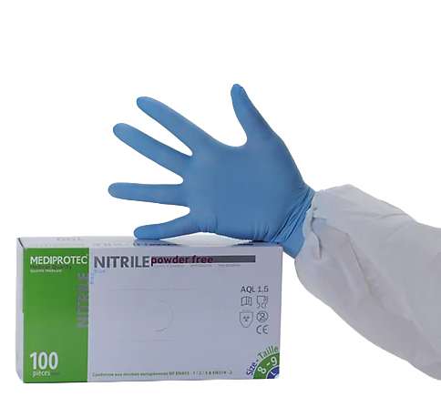 Image de GANT NITRILE BLEU NON POUDRE T10/11 - XXL