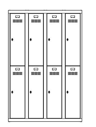 Image de VESTIAIRE 4 COLONNES DE 2 CASES L120XP50XH180 BLEU CLAIR