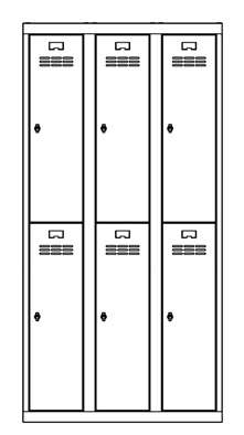 Image de VESTIAIRE 3 COLONNES 2 CASES L90XP50XH180 BLEU CLAIR