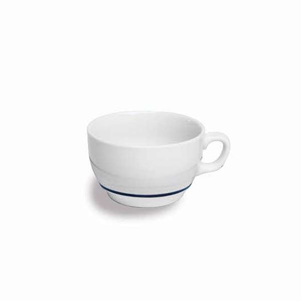 Image de TASSE PETIT DEJEUNER 330ML AZ BLANC FILET BLEU