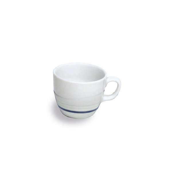 Image de TASSE CAFE 90ML AZ BLANC FILET BLEU