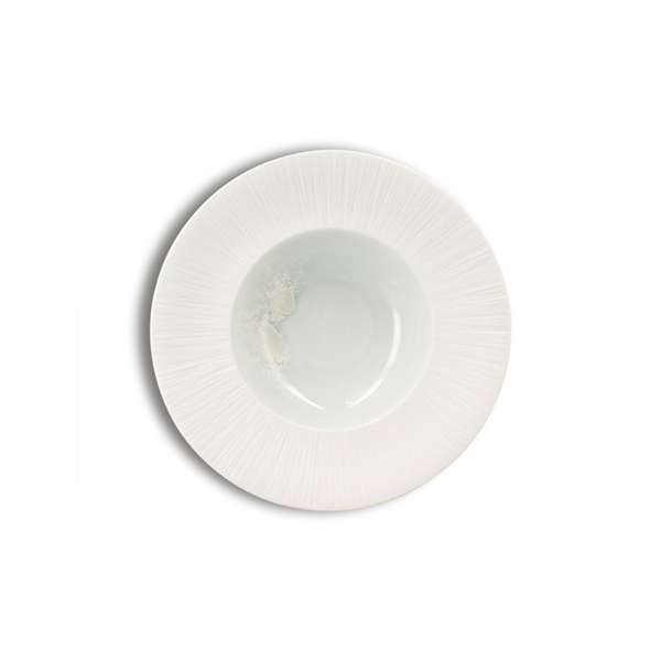 Image de ASSIETTE GOURMET URUS 23.5CM EN PORCELAINE BLEU ET BLANC