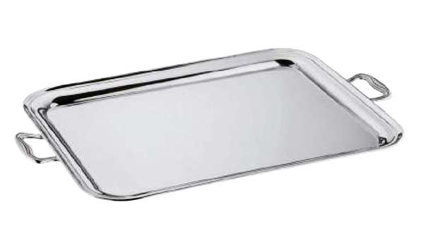Image de PLATEAU RECTANGULAIRE INOX AVEC POIGNEES BROGGI