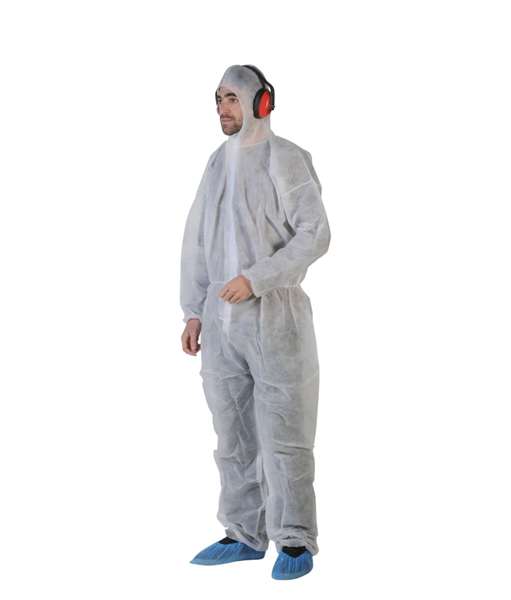 Image de COMBINAISON PLP non tissé blanc 40g/m² glissière capuche M