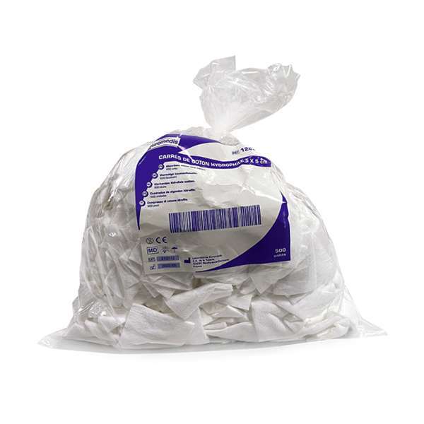 Image de CARRE DE COTON 5X5CM SACHET 500