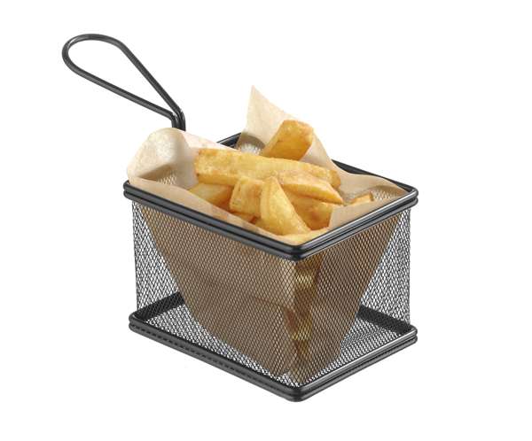 Image de PANIER A FRITES CARRE NOIR12.5X10XH8.5CM