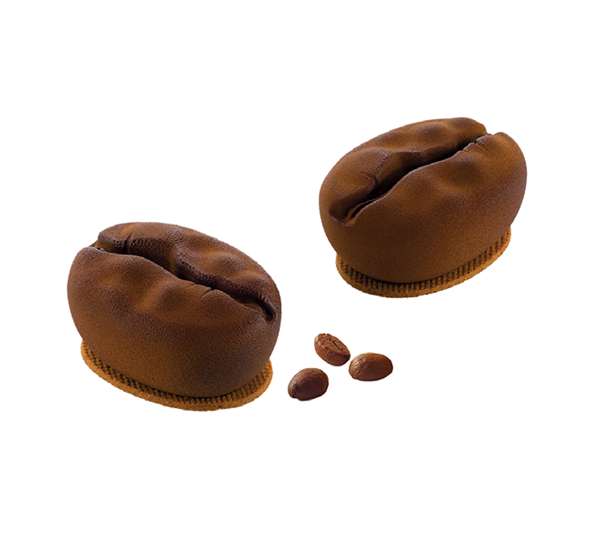 Image de MOULE SILICONE 30X17.5CM TROMPE L'OEIL 8GRAINS DE CAFE 8X6CM