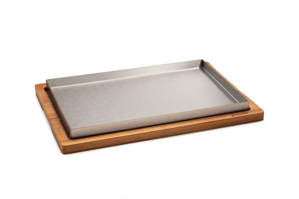 Image de PLATEAU RECTANGULAIRE 29.5X19.5CM AVEC BASE BOIS