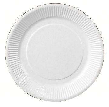 ASSIETTE CARTON Ø18CM BLANCHE - Pqt de 100