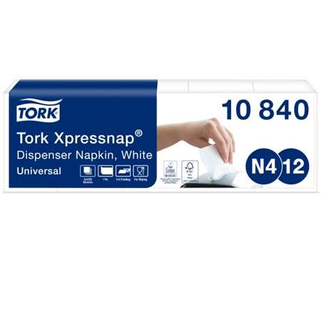 TORK SERVIETTES ENCHEVETREES UNIVERSAL 1P 1125 F  Colis de 8