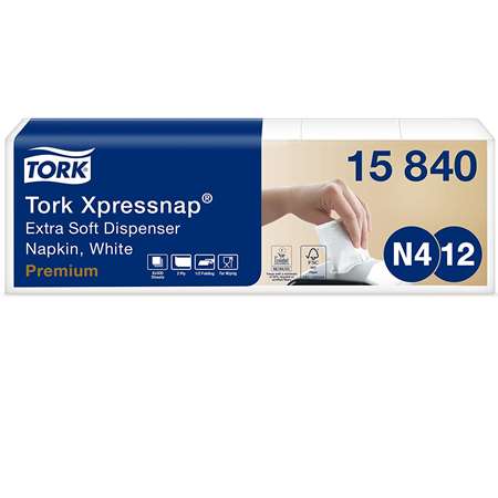 Image de TORK SERVIETTES ENCHEVETREES PREMIUM 2P 500F - COLIS DE 8